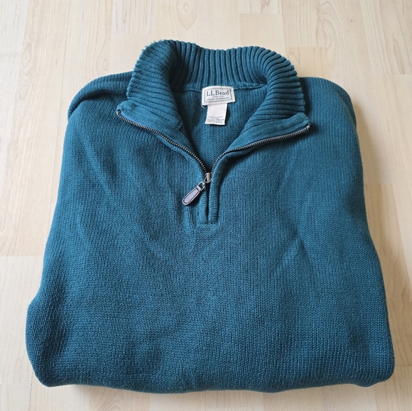 L.L.Bean Quarter Zip Sweater Size Large Tall - Picture 1 of 12